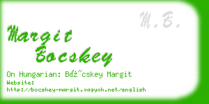 margit bocskey business card